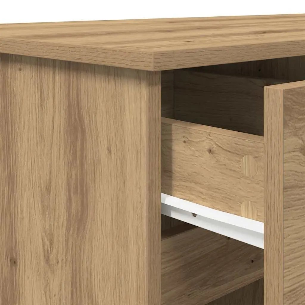 Brown Writing Desk with Storage for Home Office