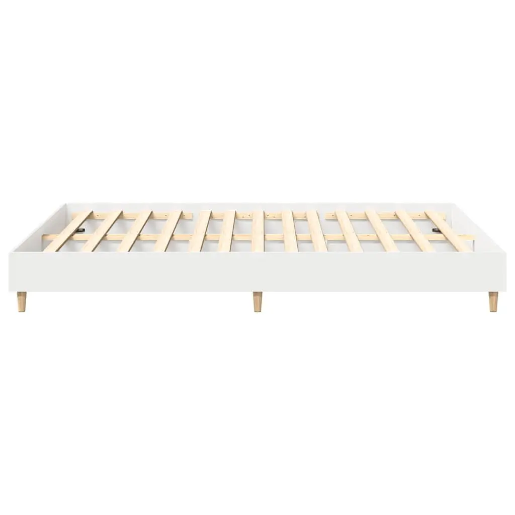 White Engineered Wood Bed Frame 150x200 cm with Slatted Base