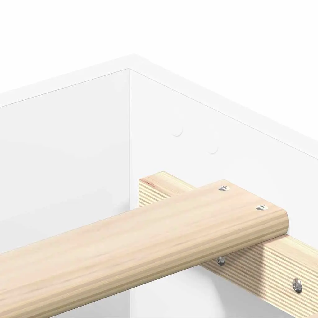 White Engineered Wood Bed Frame 150x200 cm with Slatted Base