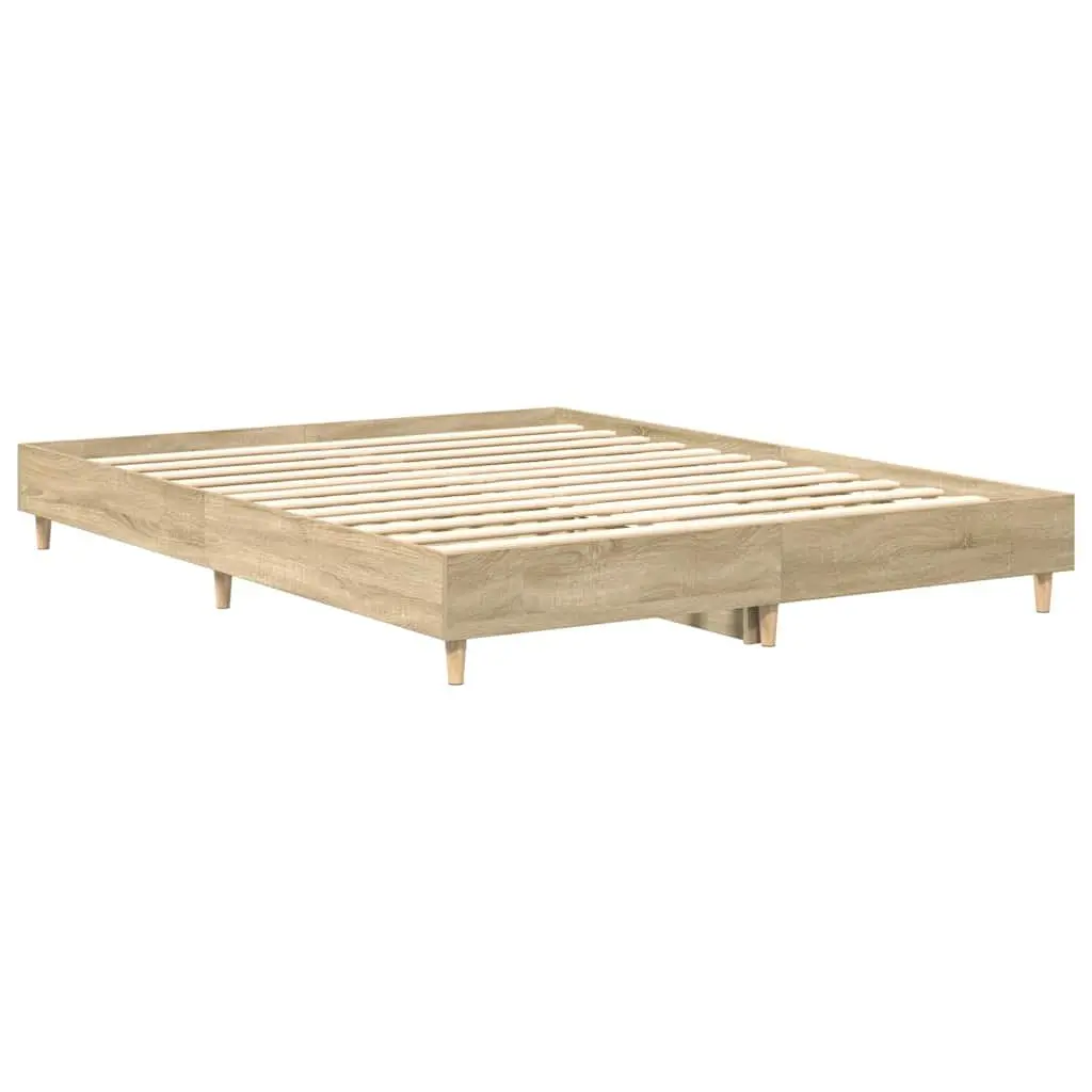 Sonoma Oak Bed Frame 150x200 cm with Slatted Base