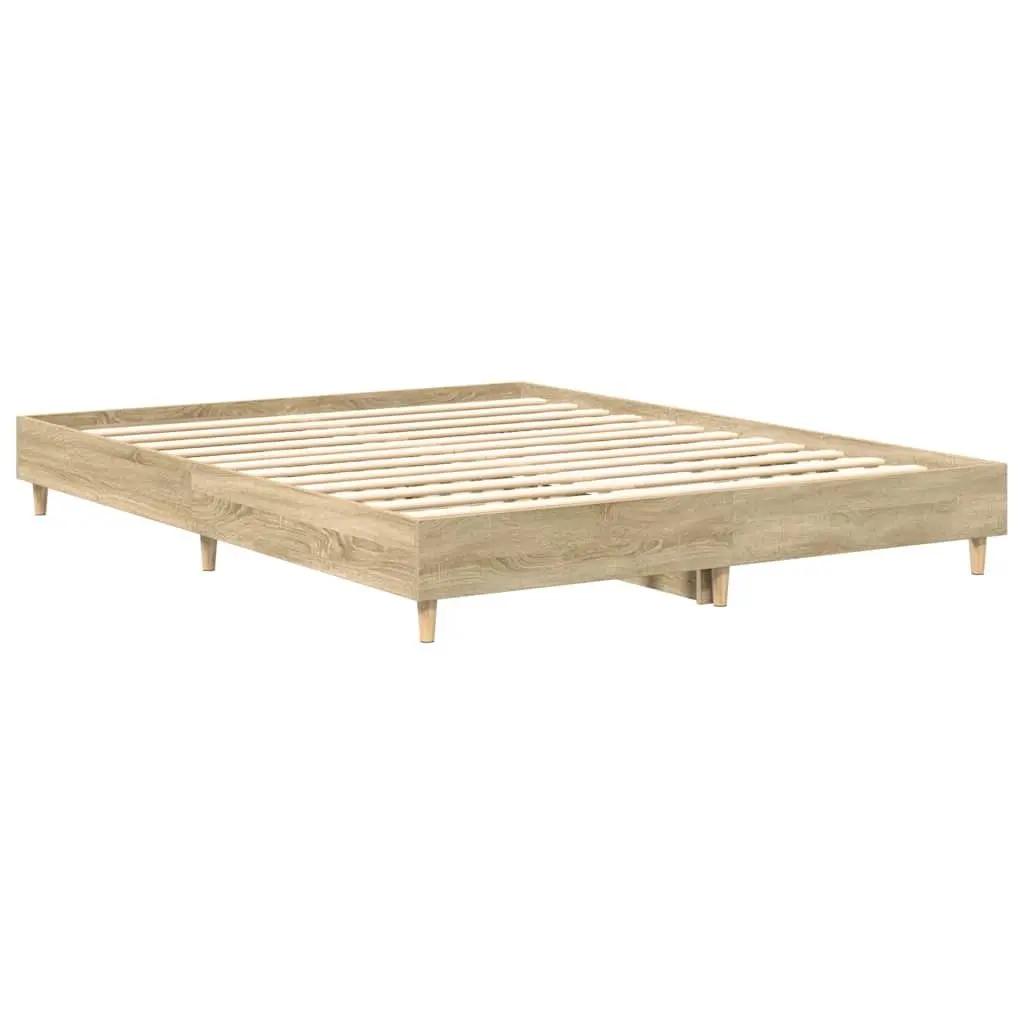 Sonoma Oak Bed Frame 150x200 cm with Slatted Base