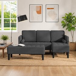 Grey Polyester Modular Sofa Set for Cozy Living Spaces