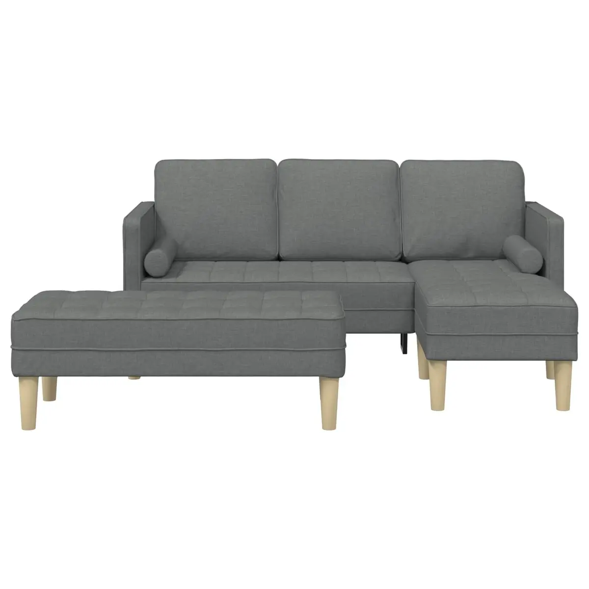 Modular Sofa Set 2 Pieces Grey Polyester
