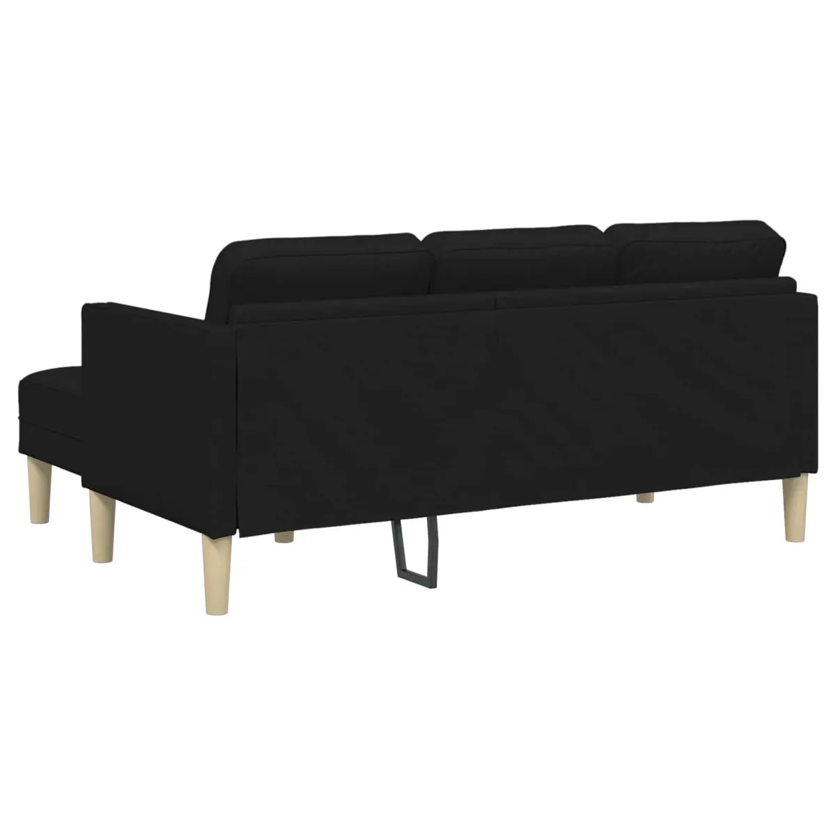 Modular Sofa Set 2 Pieces Black Polyester Flat Armrests Contemporary