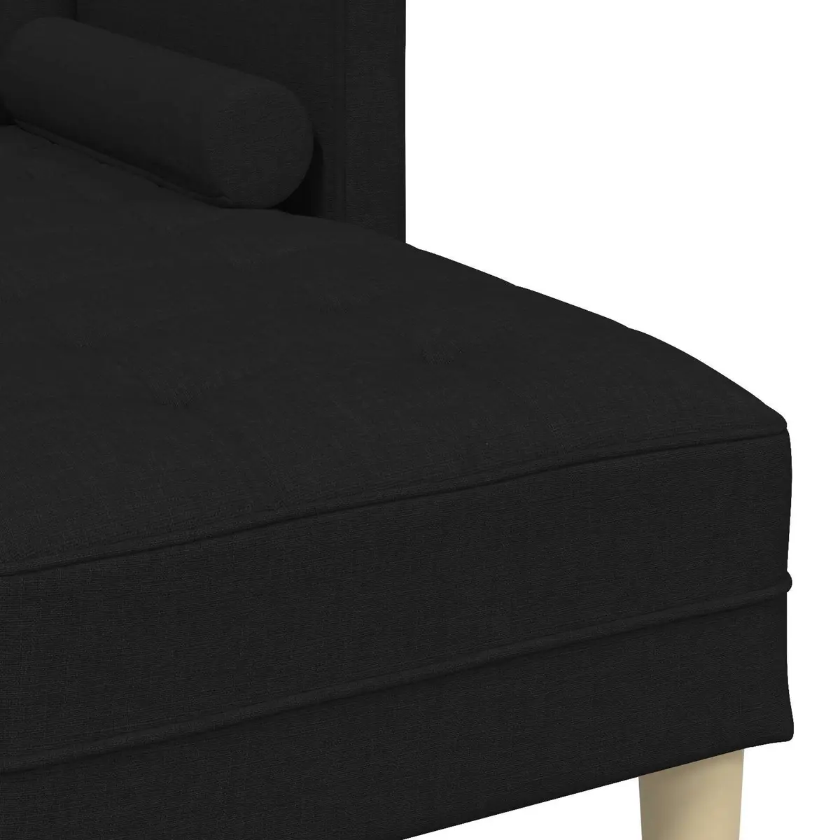 Modular Sofa Set 2 Pieces Black Polyester Flat Armrests Contemporary