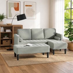Light Grey Modular Sofa Set 2 Pieces for Cozy Living Rooms