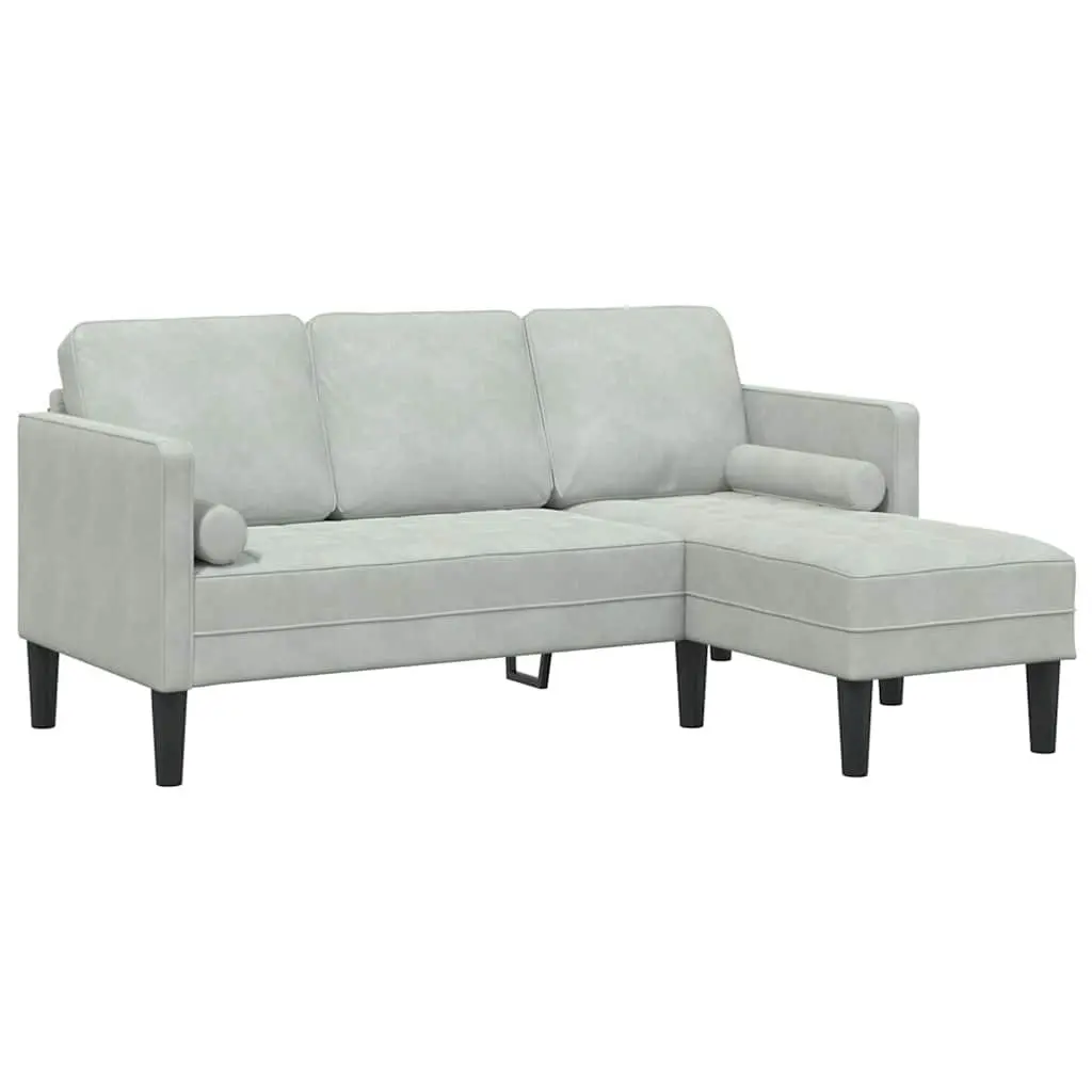 Sofa Set Light Grey Polyester Modular 2 pcs