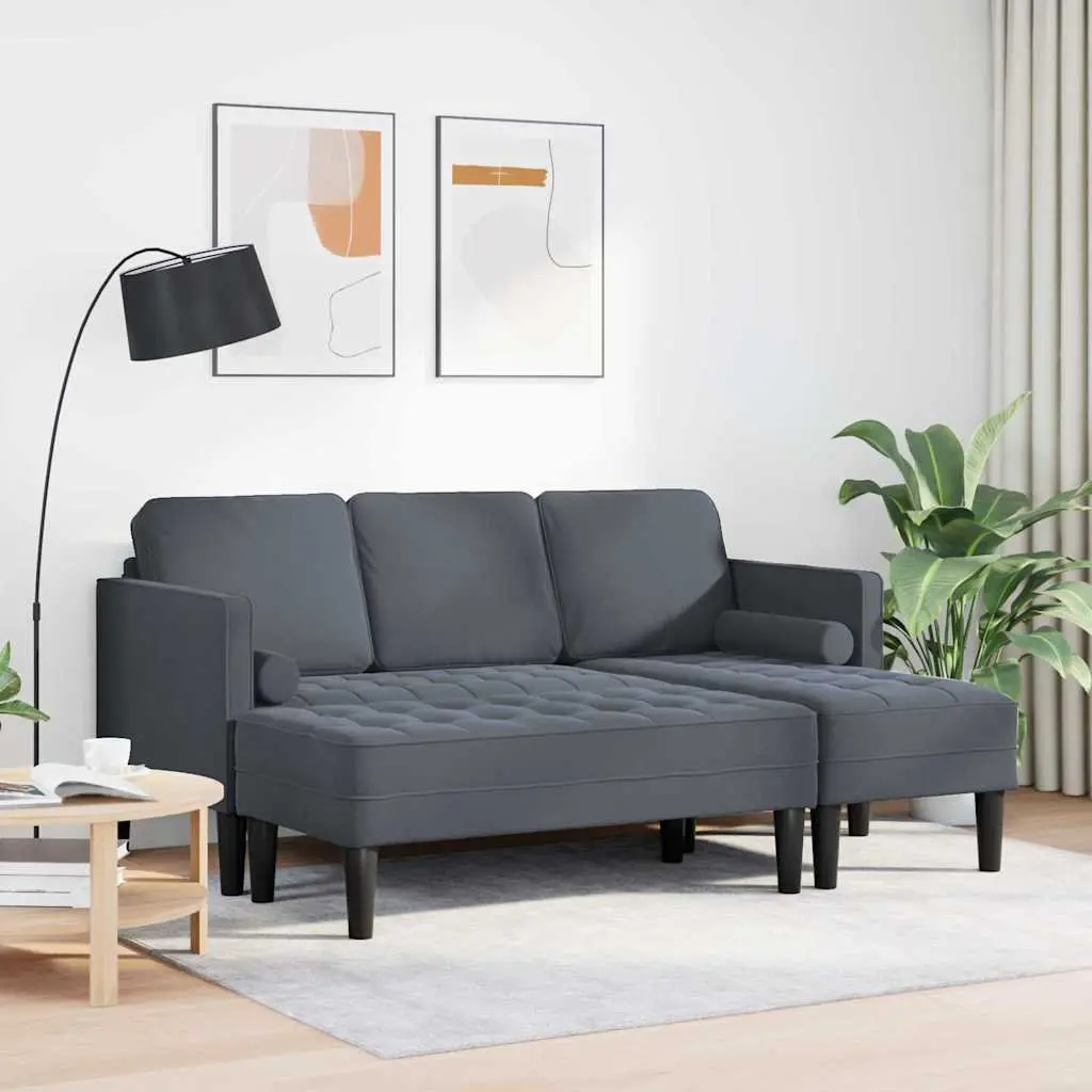 Modular Sofa Set 2-Piece Grey Polyester