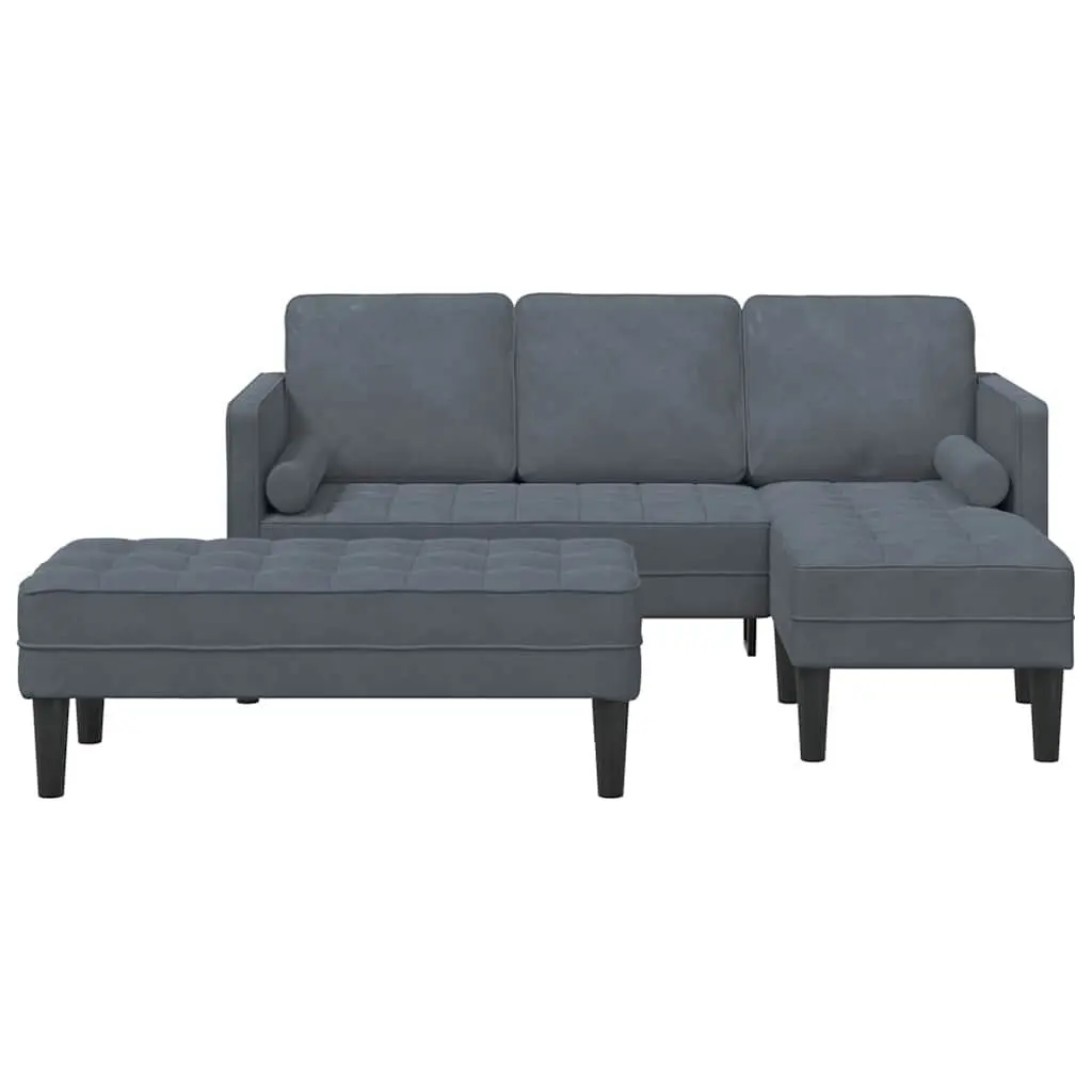 Modular Sofa Set 2-Piece Grey Polyester