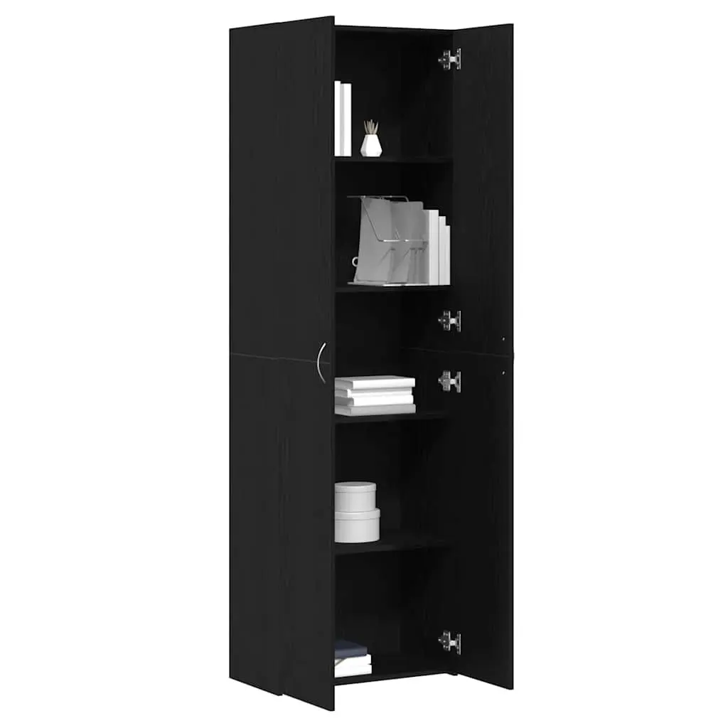 Office Filing Cabinet Black Modern 60 x 32 x 190 cm Engineered Wood
