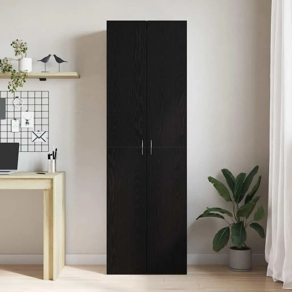 Office Filing Cabinet Black Modern 60 x 32 x 190 cm Engineered Wood
