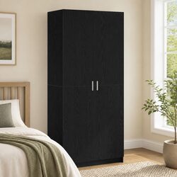 Elegant Black Wardrobe with Door for Modern Spaces