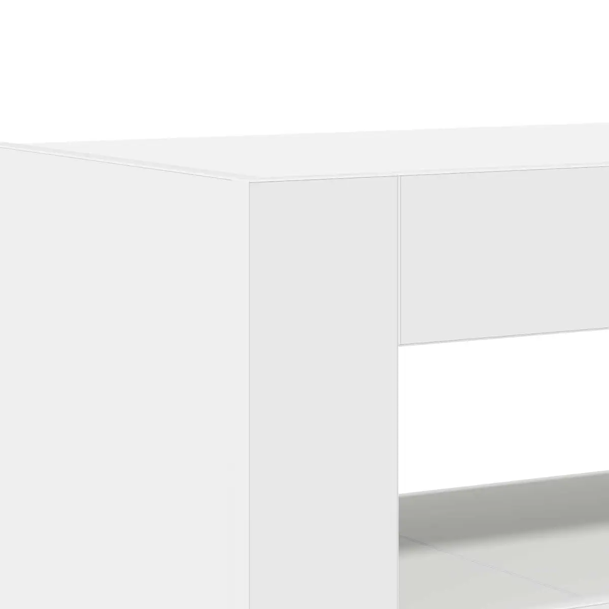 White Sideboard with RGB LED Lights Modern Storage Cabinet Engineered Wood