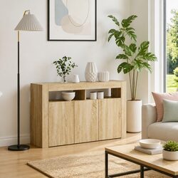 Sonoma Oak Sideboard with RGB LED Lighting 116x30x75cm