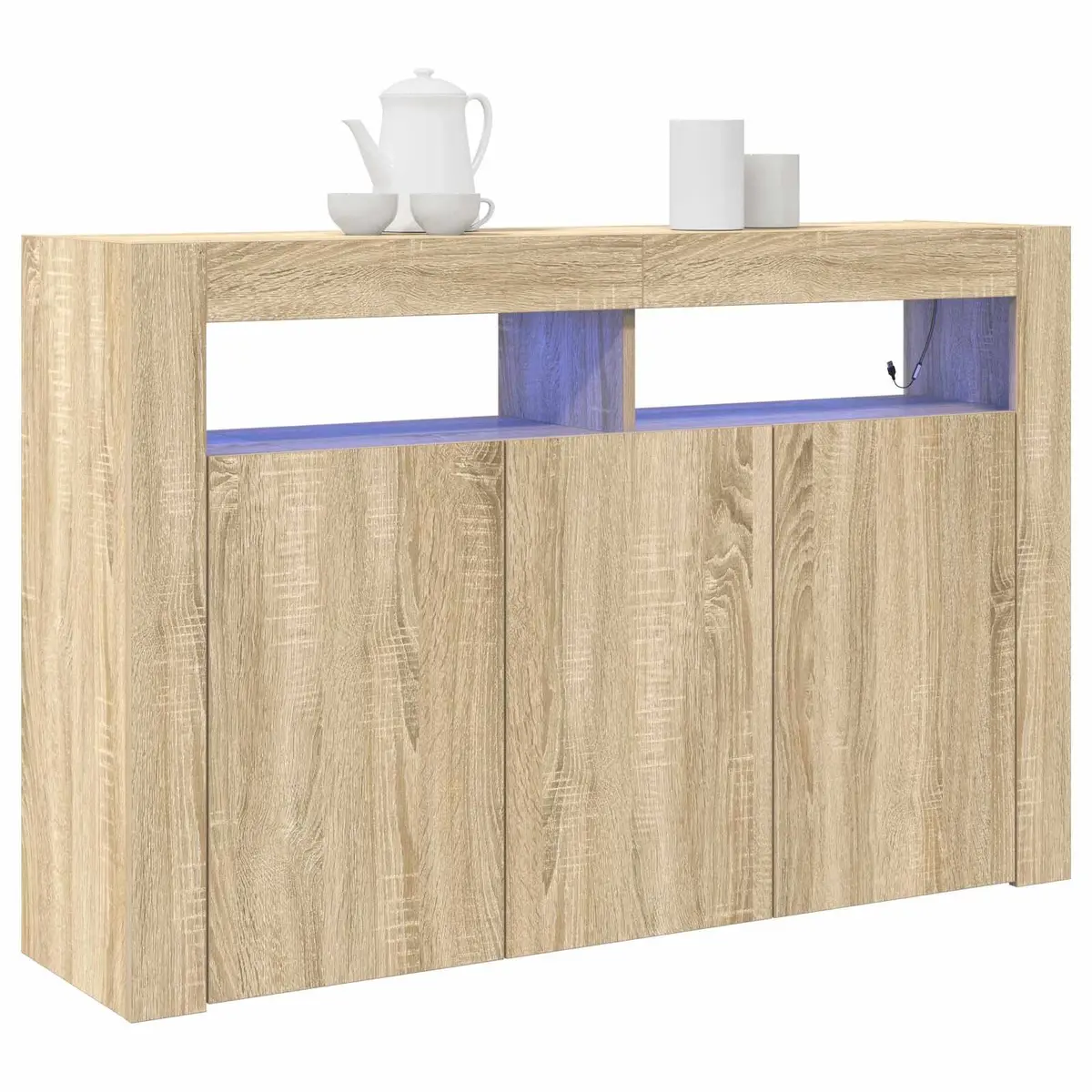 Sonoma Oak Sideboard with RGB LED Lighting 116x30x75cm