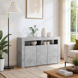 Contemporary Grey Storage Sideboard with LED Lighting