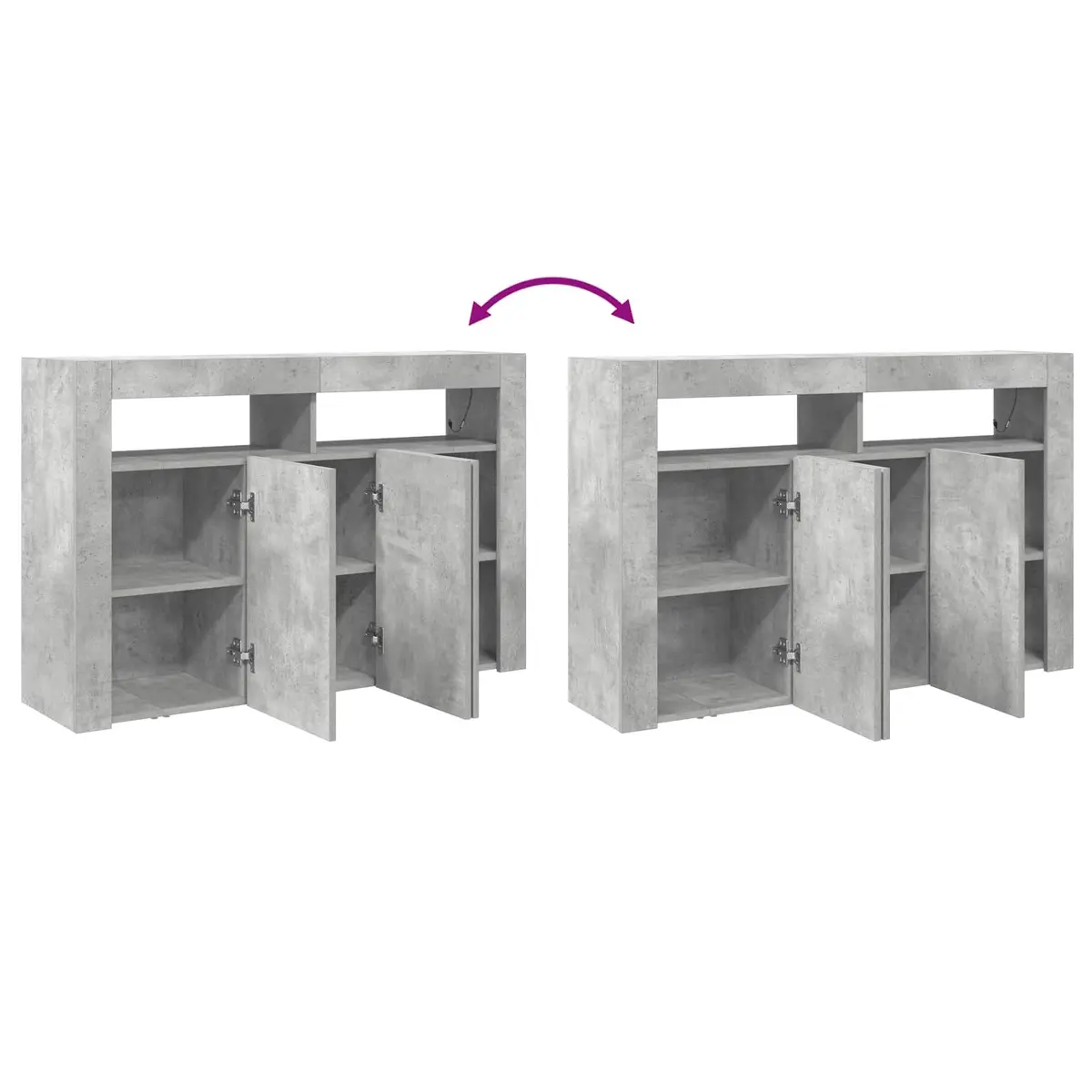 Grey Storage Sideboard with LED Lighting