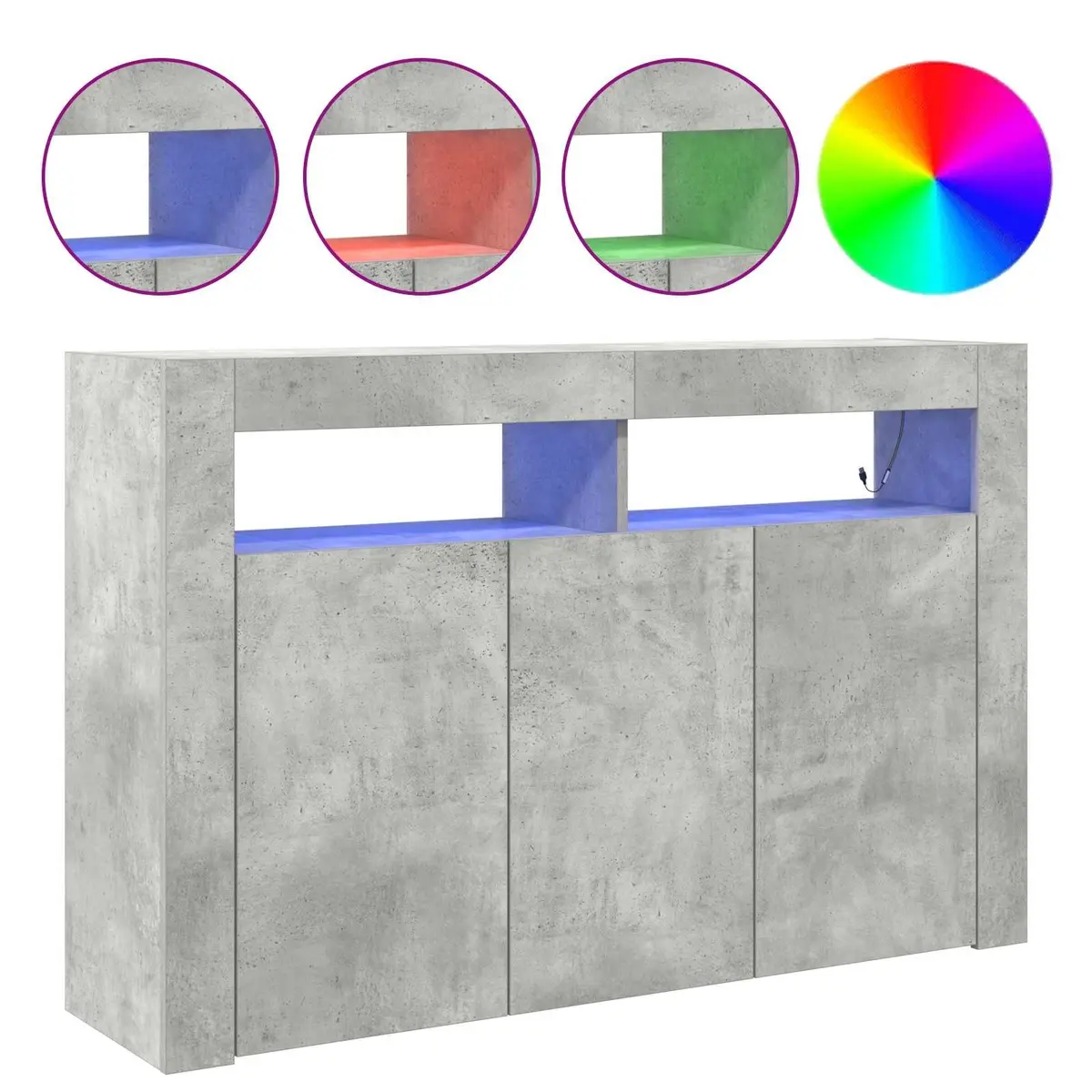Grey Storage Sideboard with LED Lighting