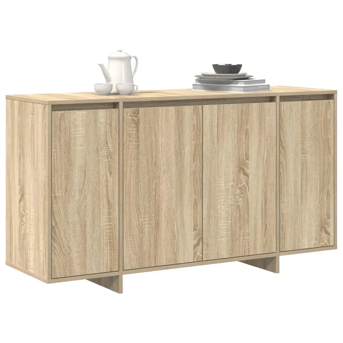Sideboard Storage Cabinet Sonoma Oak 135cm Modern Living Room Furniture Buffet