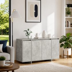 Grey Modern Sideboard Storage Cabinet for Dining Rooms