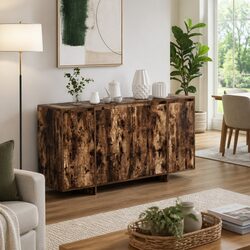 Inviting Brown Engineered Wood Sideboard Cabinet 135cm