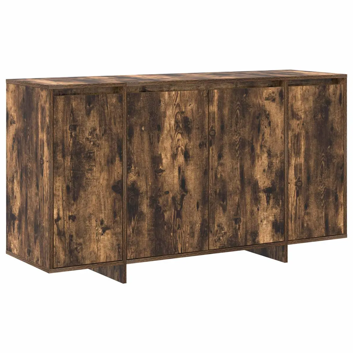 Modern Sideboard Storage Cabinet 135cm Brown Engineered Wood Hinge Doors