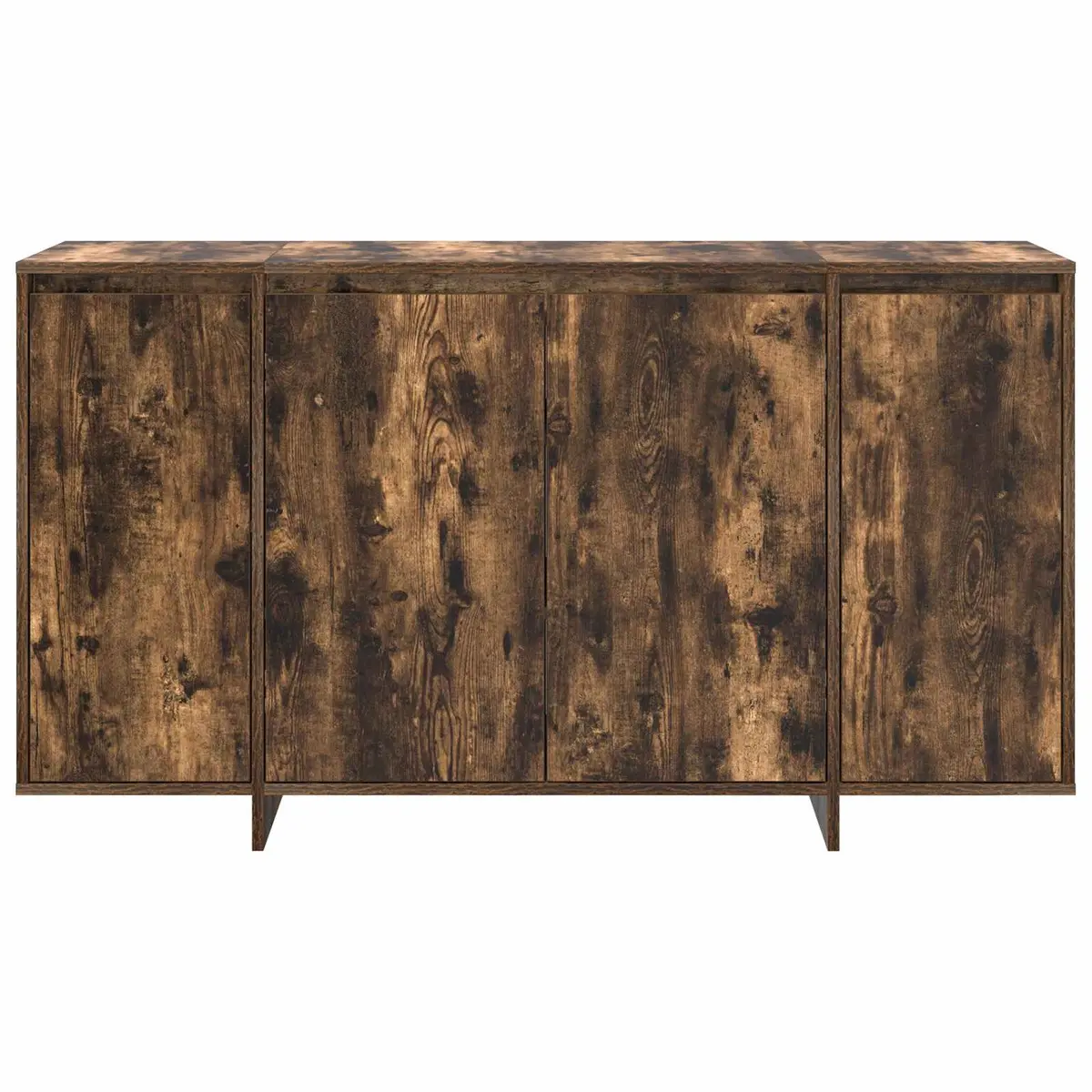 Modern Sideboard Storage Cabinet 135cm Brown Engineered Wood Hinge Doors