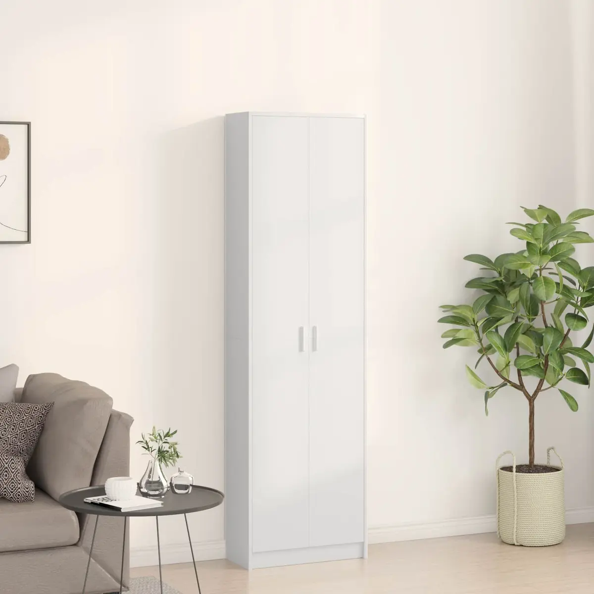 White Wardrobe with Shelf Storage Cabinet 55x25x189cm Engineered Wood