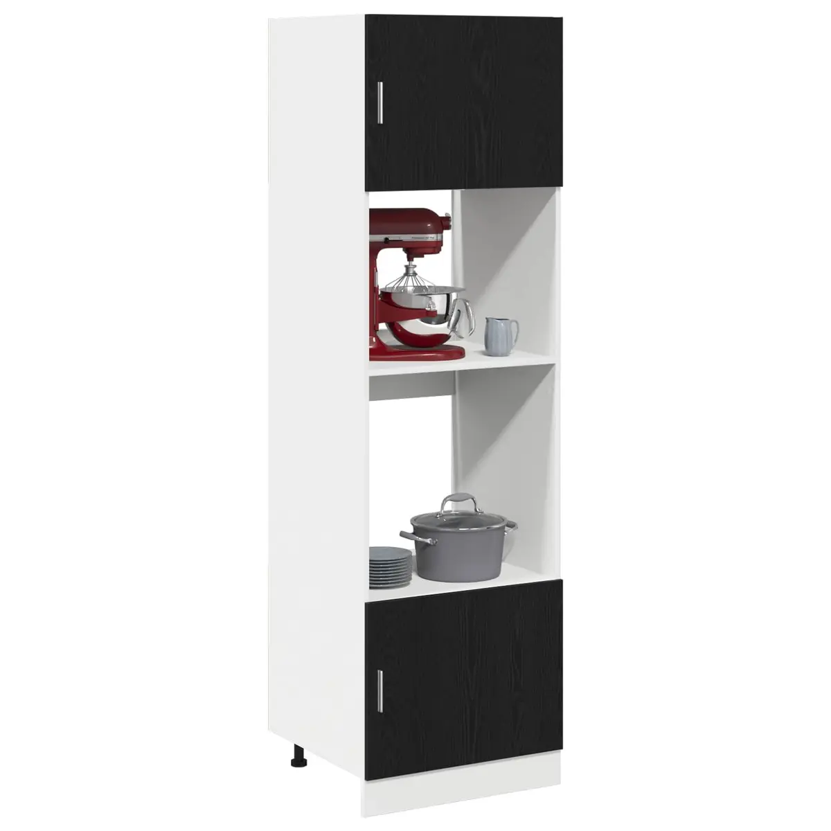 Hanging Cabinet Black Oak Modern 60x57x207cm Engineered Wood