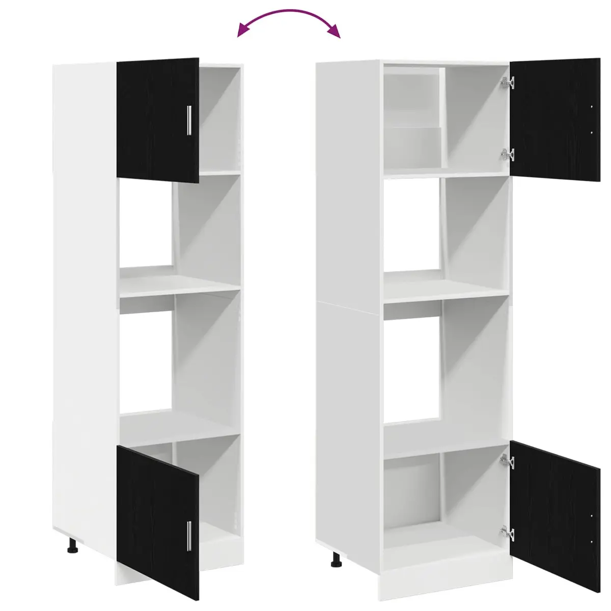 Hanging Cabinet Black Oak Modern 60x57x207cm Engineered Wood