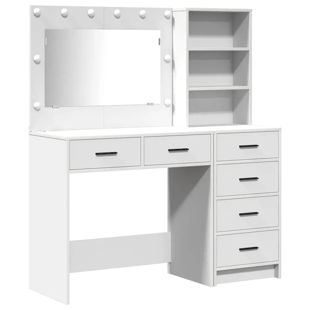 White Dressing Table with LED Lights