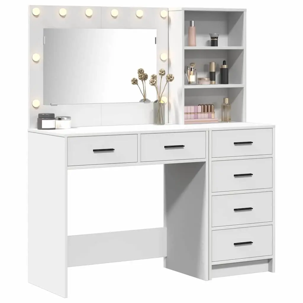 White Dressing Table with LED Lights