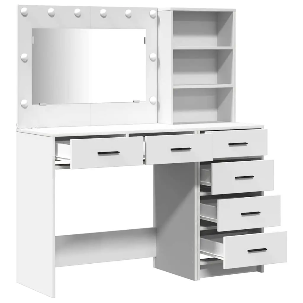 White Dressing Table with LED Lights