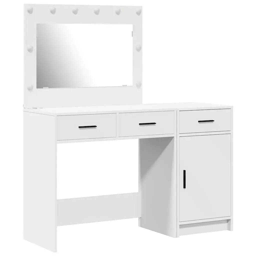 White Vanity Unit with Mirror and LED Lights