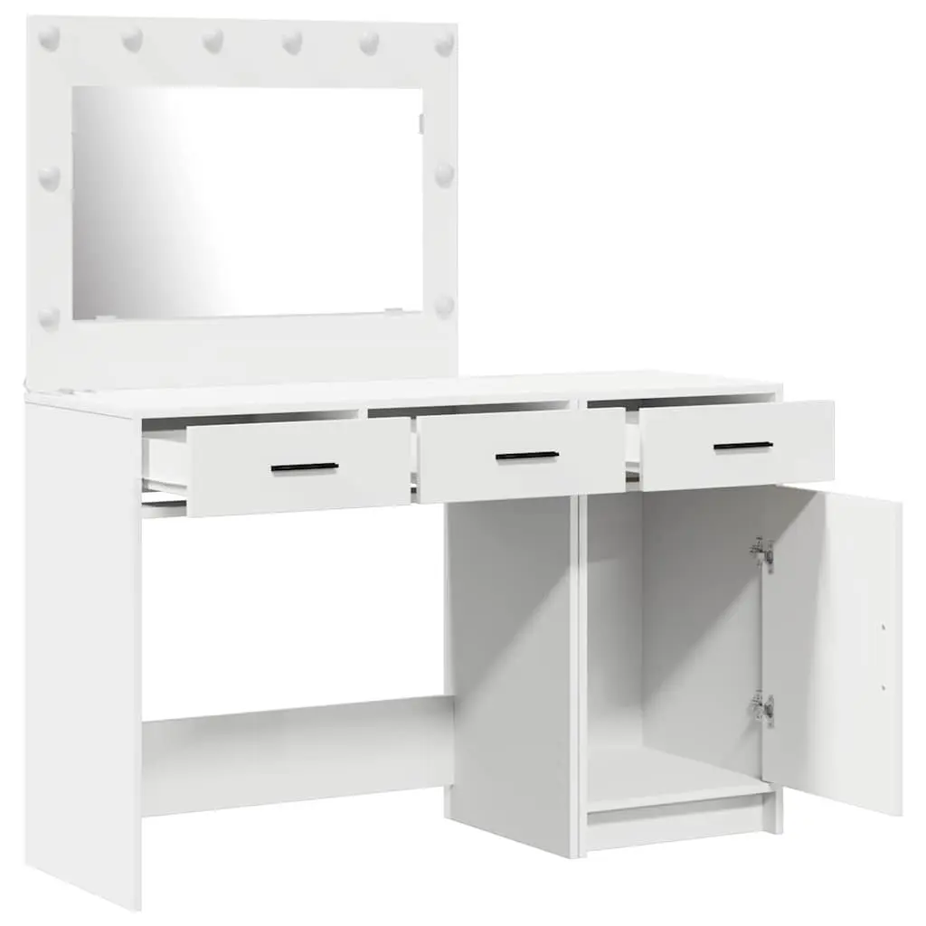 White Vanity Unit with Mirror and LED Lights