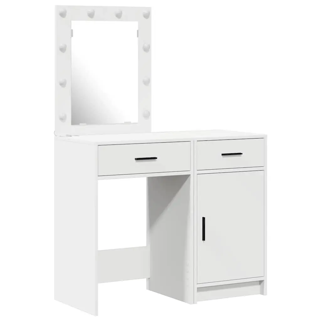 White Dressing Table with LED Strip Lights