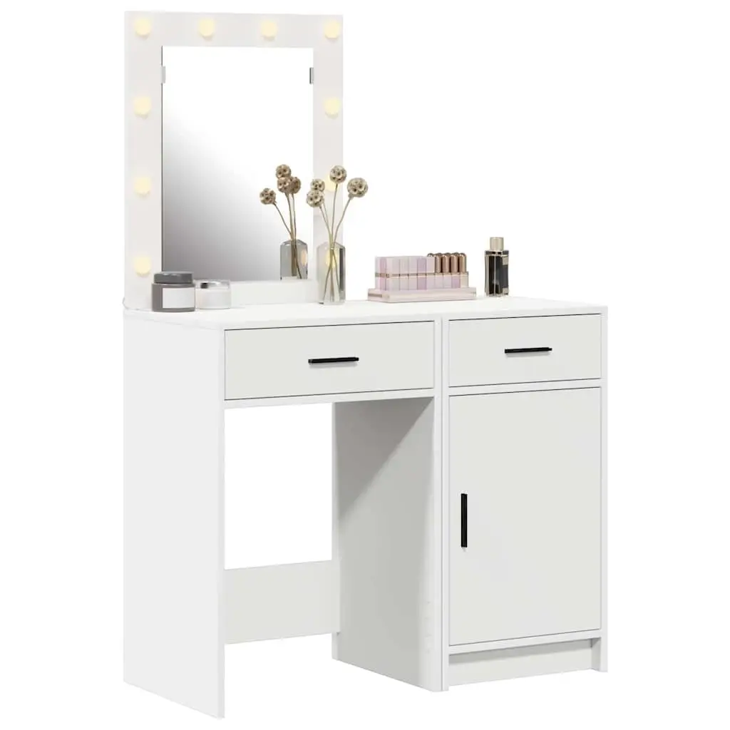 White Dressing Table with LED Strip Lights
