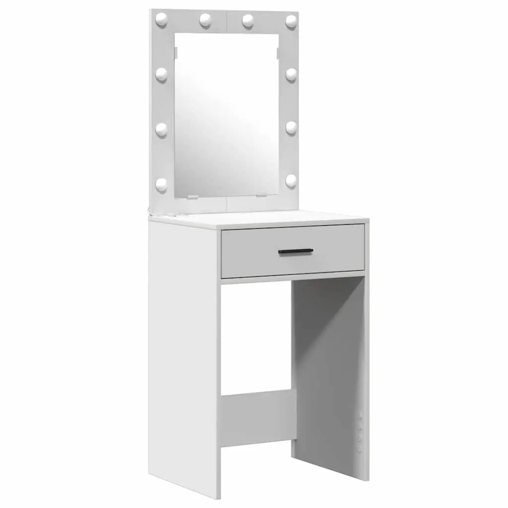 White Dressing Table with LED Strip Lights