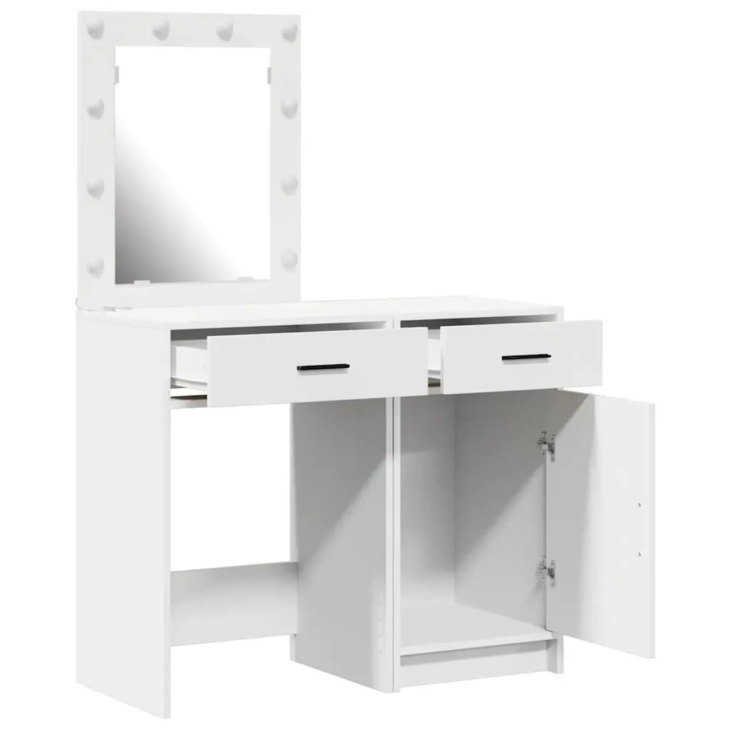 White Dressing Table with LED Strip Lights