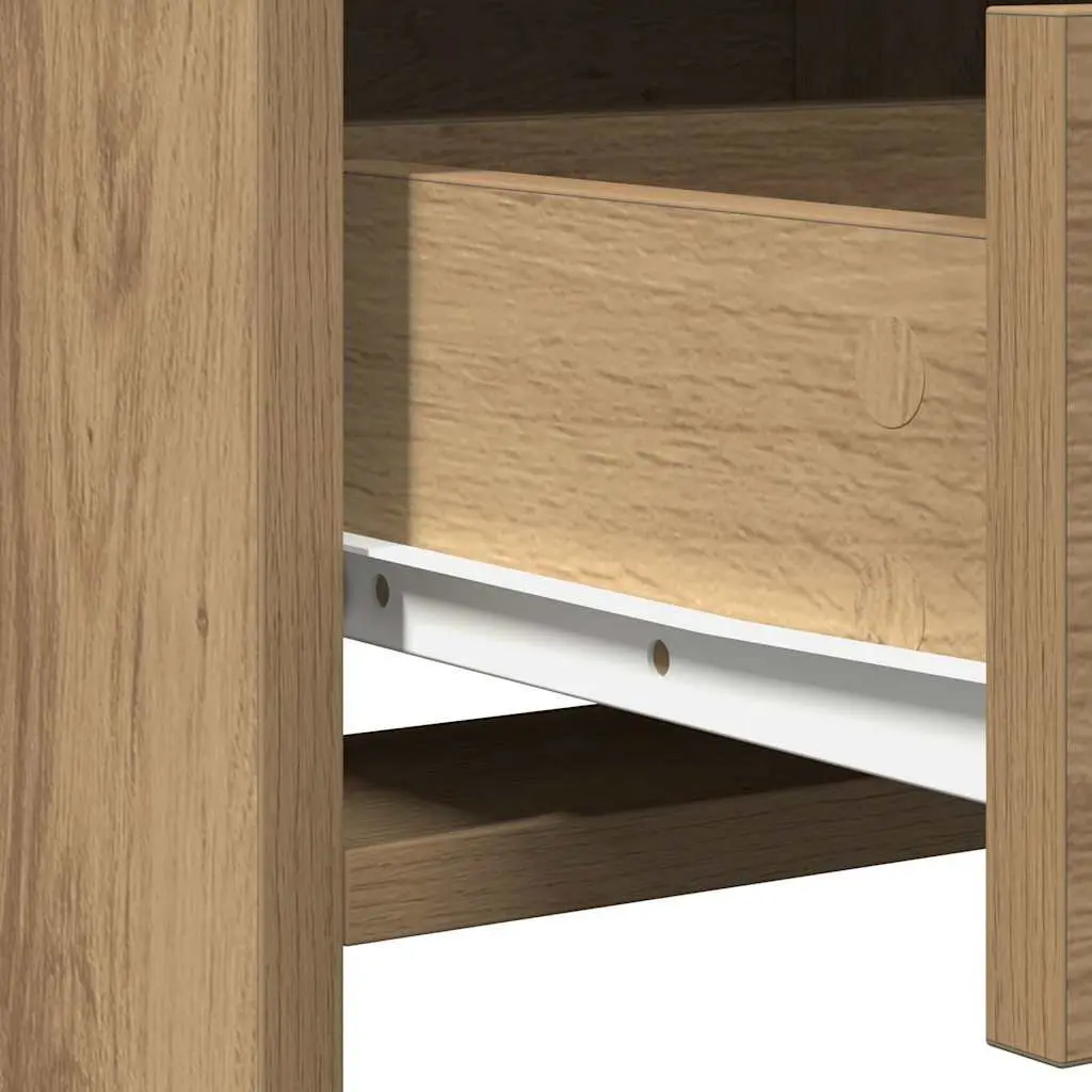 Brown Dressing Table with LED Mirror and Drawers