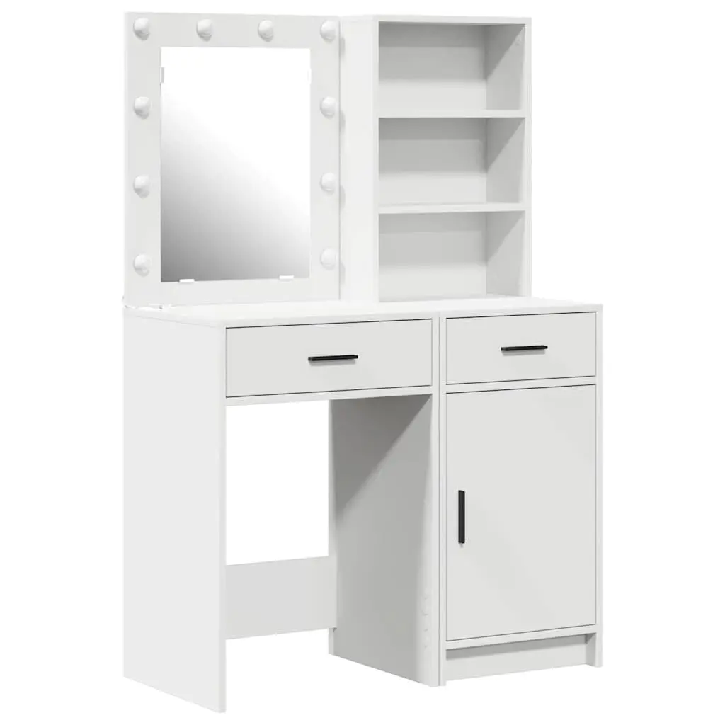 White Dressing Table Set with LED Mirror
