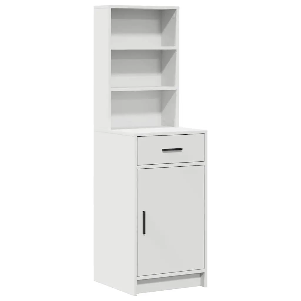 Dressing Table Set White 135cm Engineered Wood LED Mirror Drawers Shelves Storage