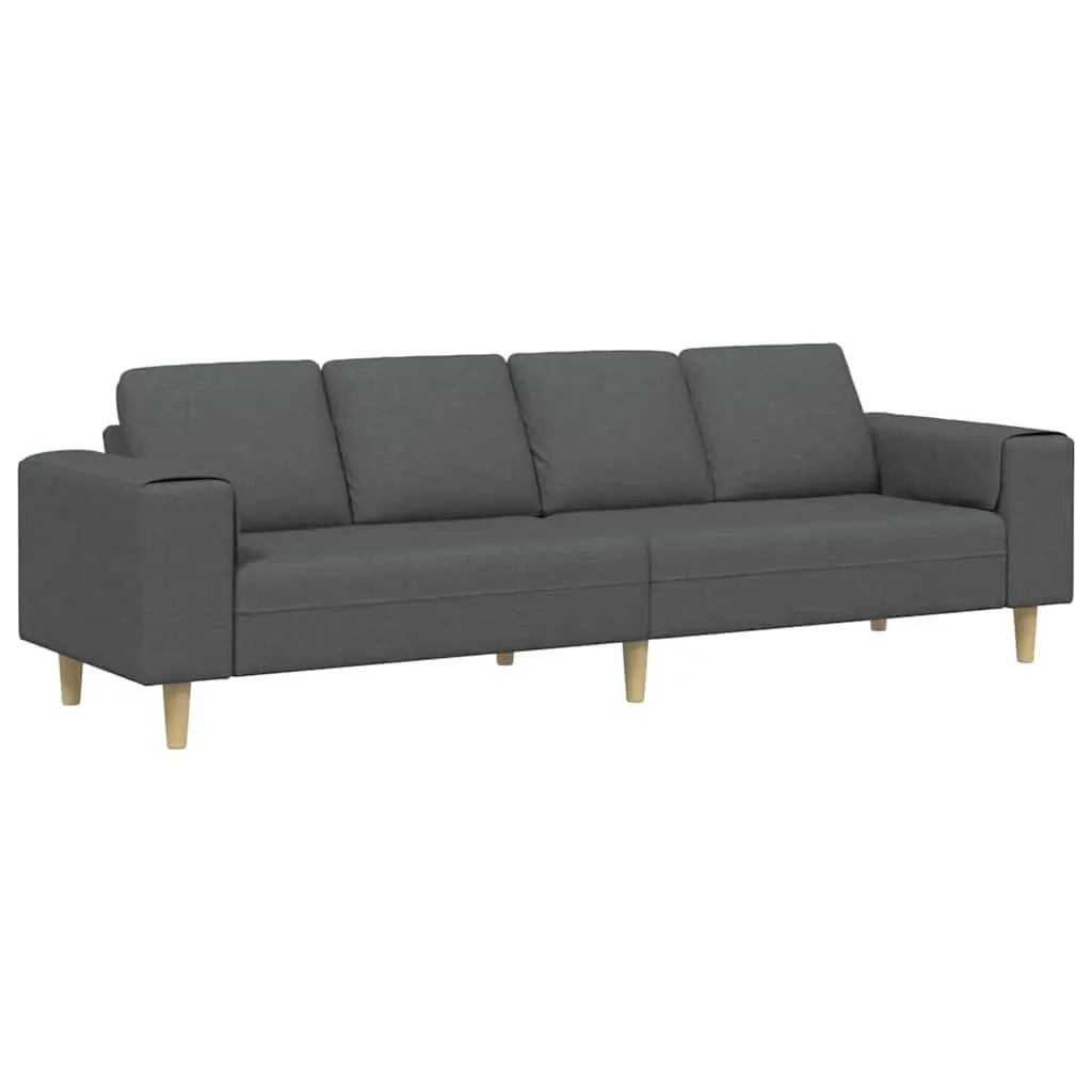 Sofa Modern Dark Grey 250cm Polyester