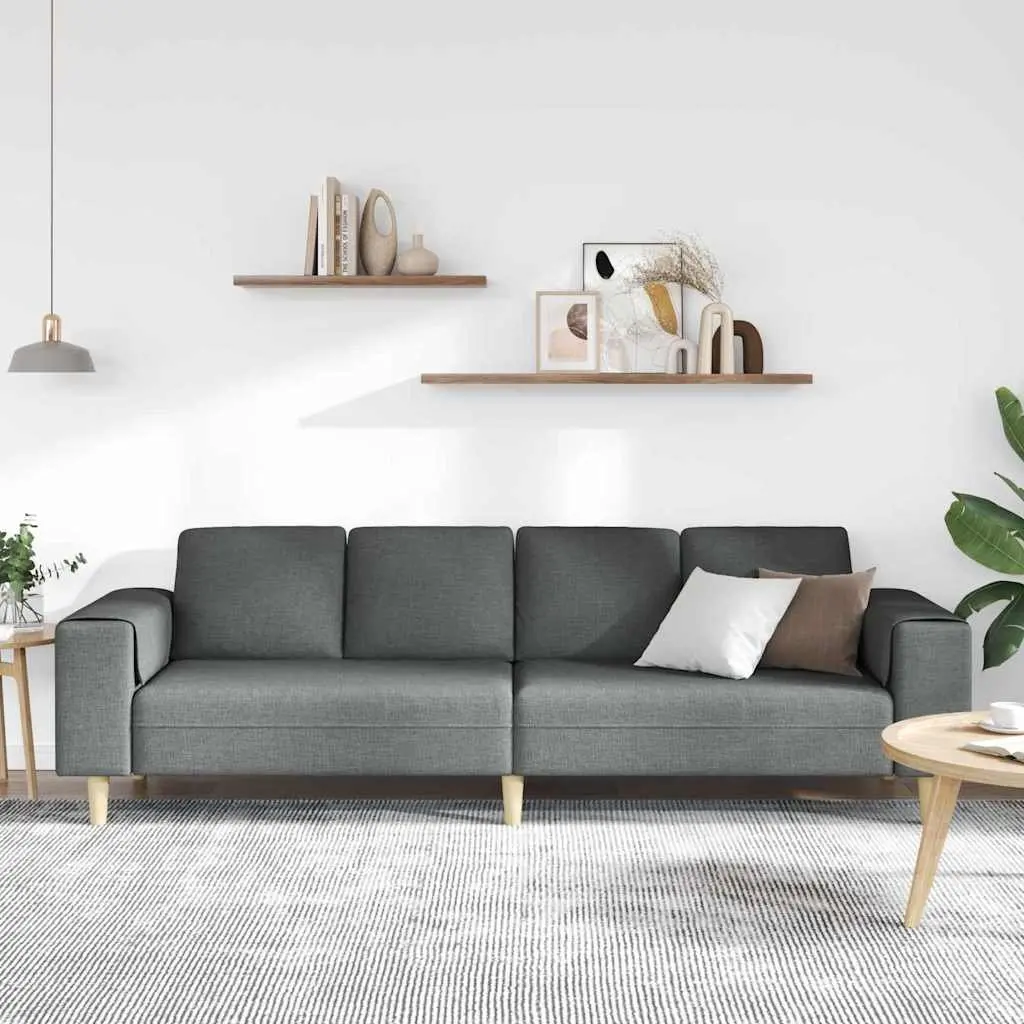 Sofa Modern Dark Grey 250cm Polyester