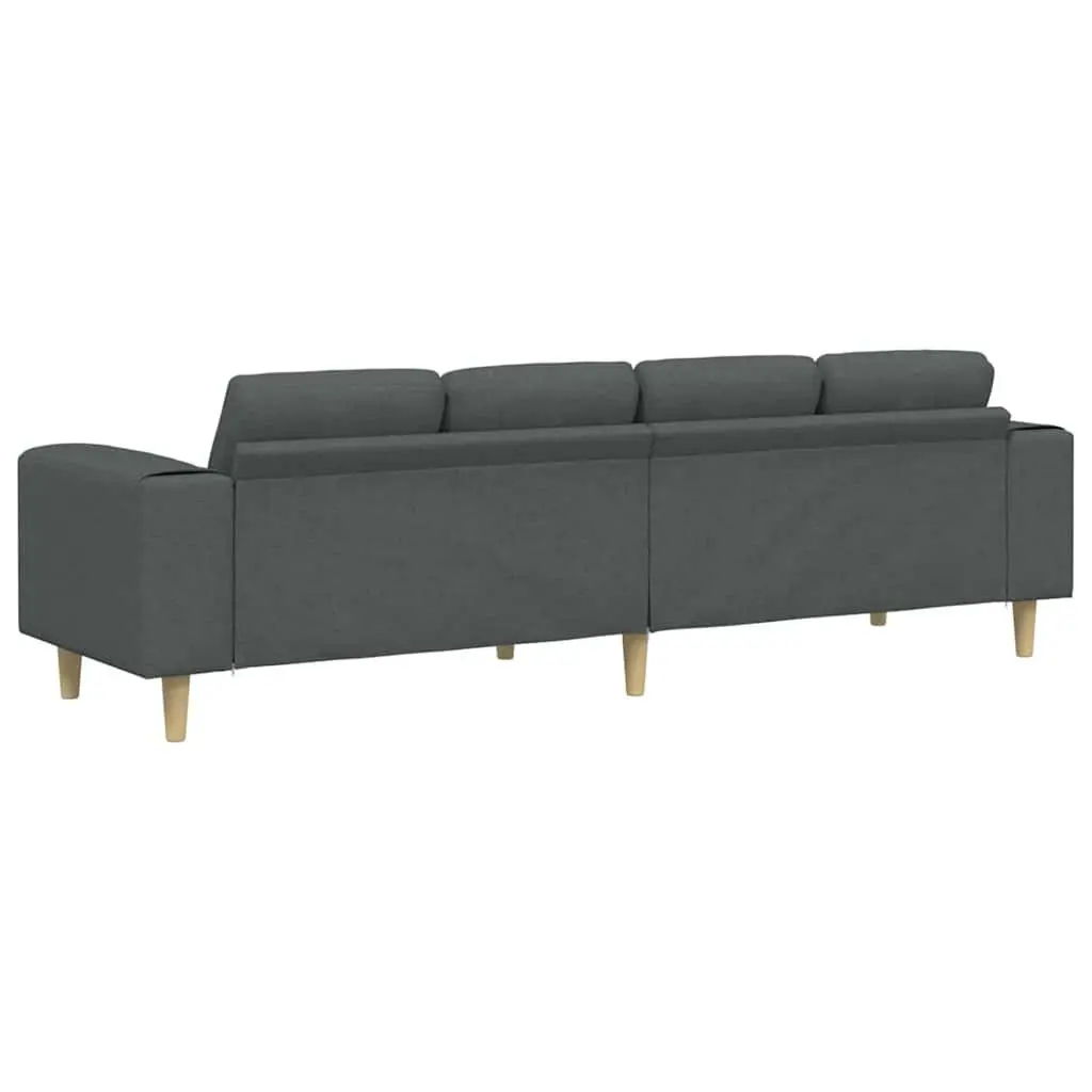 Sofa Modern Dark Grey 250cm Polyester