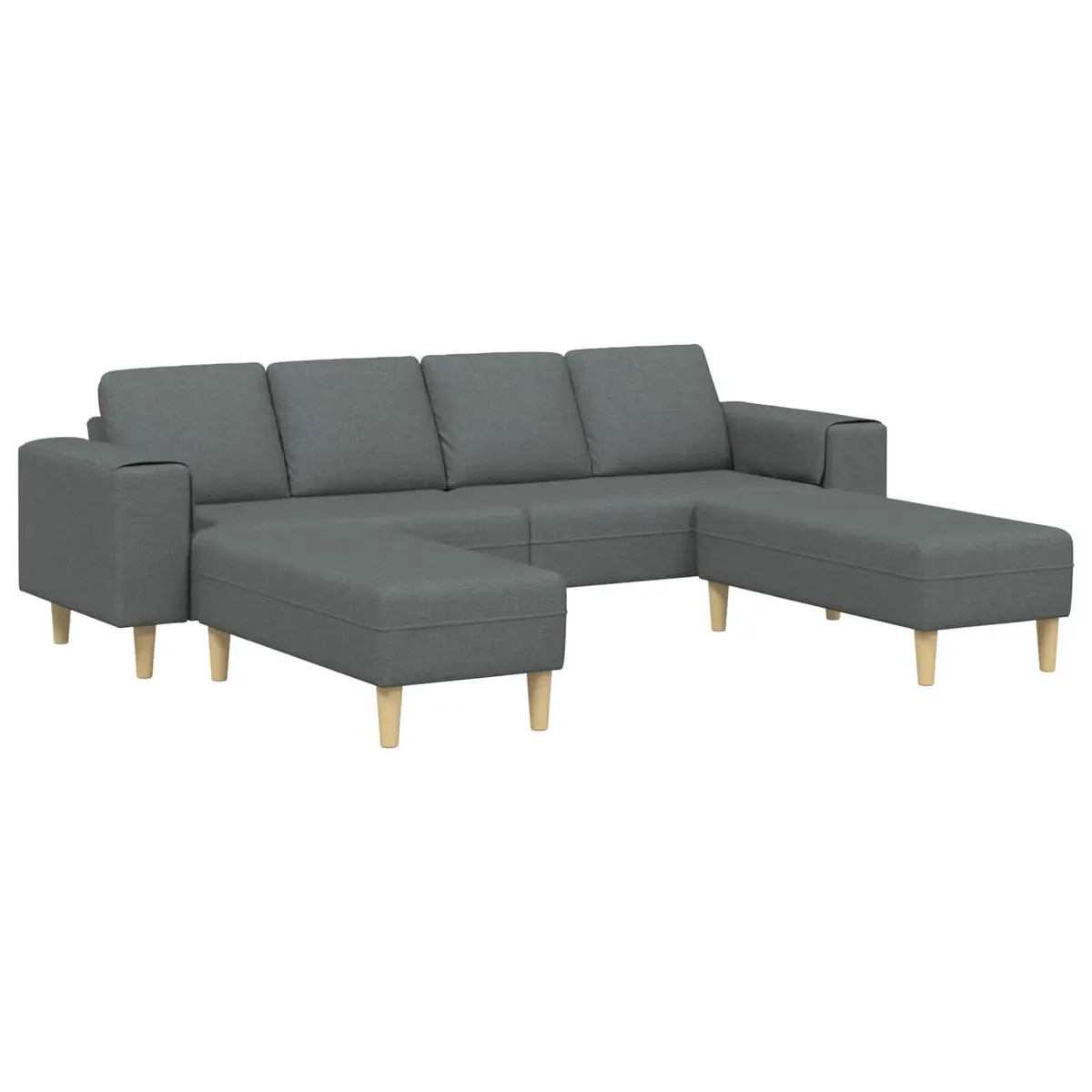 3 Piece Modern Couch Set Grey Polyester Upholstery Foam Cushion