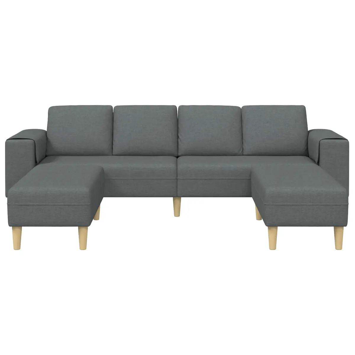 3 Piece Modern Couch Set Grey Polyester Upholstery Foam Cushion