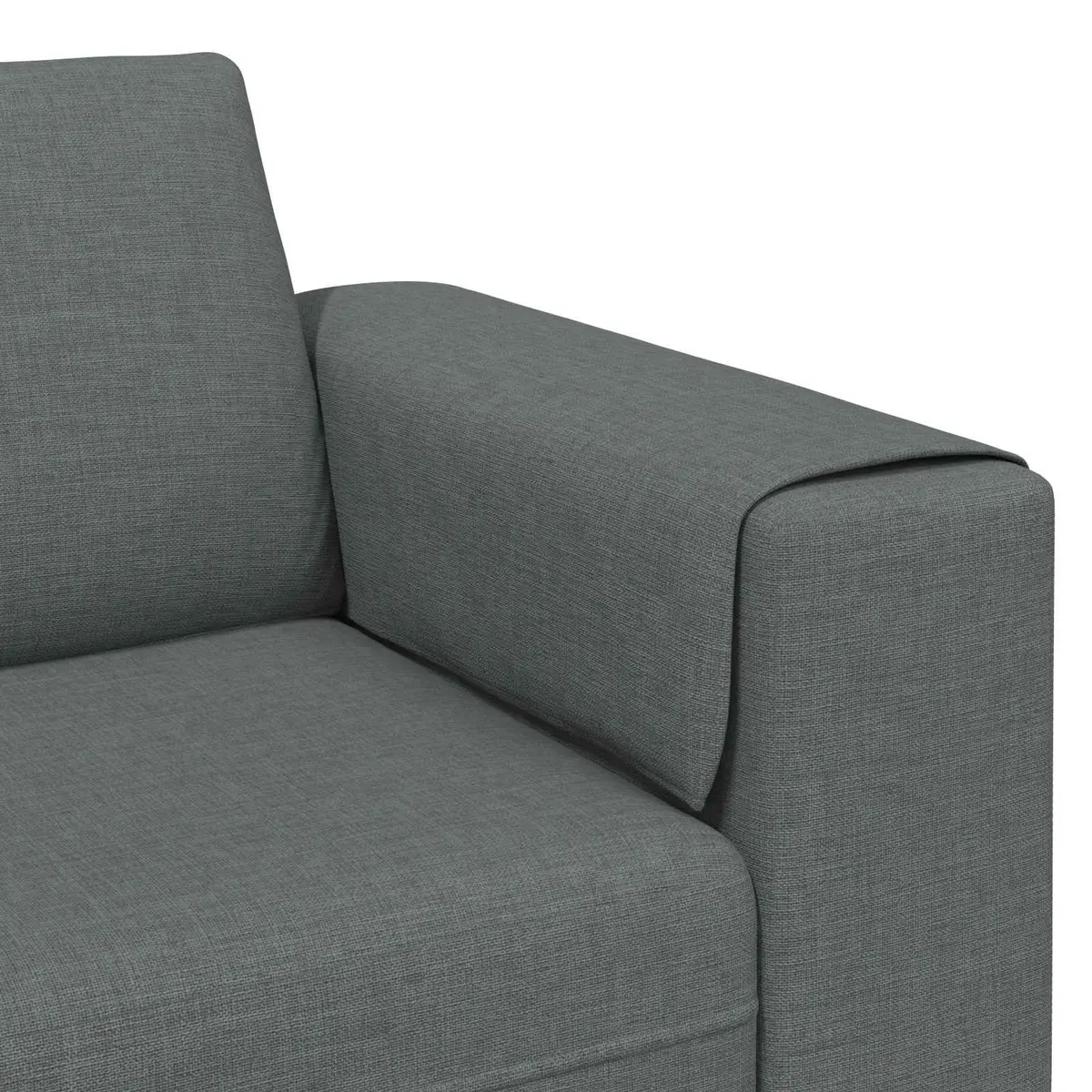 3 Piece Modern Couch Set Grey Polyester Upholstery Foam Cushion