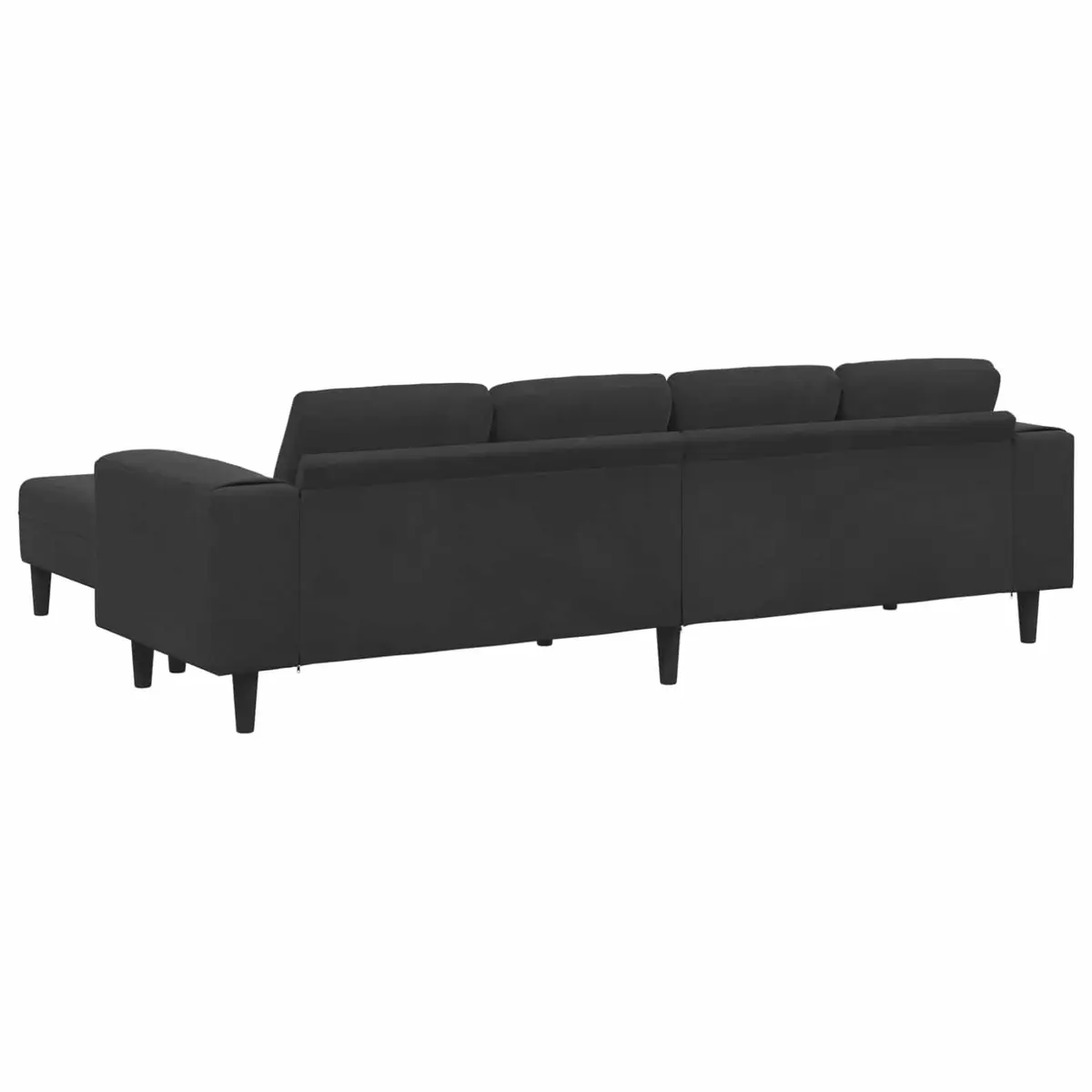 Sofa Modern 3 Piece Black Polyester Upholstery Foam-filled Cushions Armrests