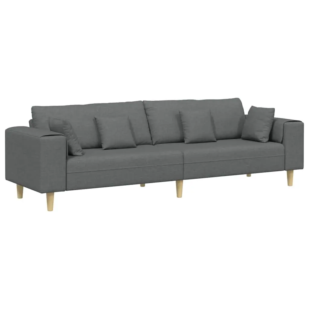 Fabric Sofa Modern Grey 250cm Plywood Spring Support